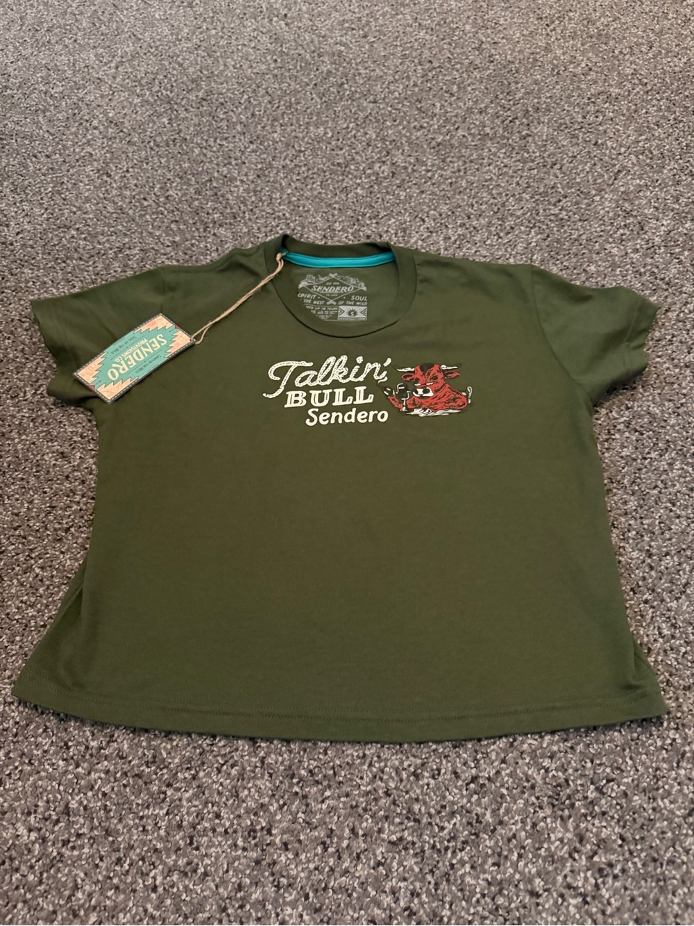 Sendero Olive Green 'Talkin' Bull' Short Sleeve Tee